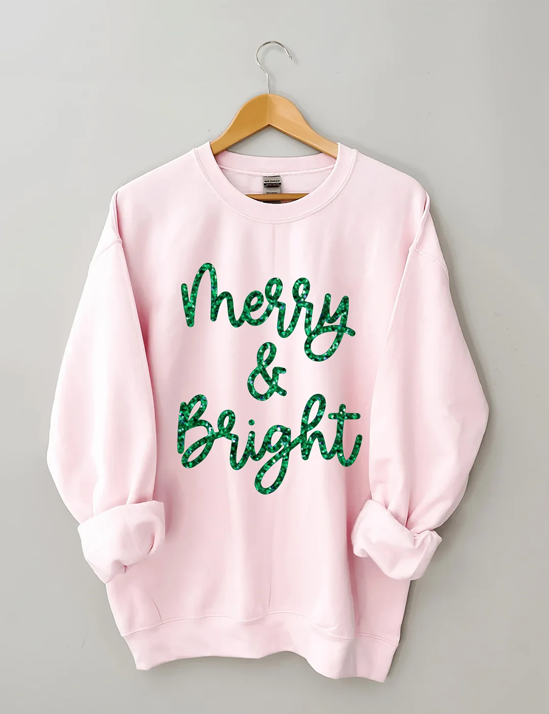 Sparkly Glitter Merry And Bright Sweatshirt