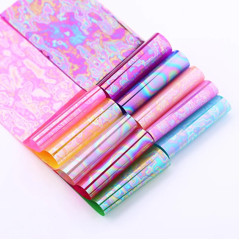 10pcs Magic Effect Angel Leopard Nail Foils Marble Autumn Slider Flowers Stickers For Acrylic Designs Nail Art Decoration-Nail Inspo