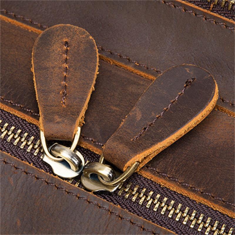 Classic Handbag Retro Leather Computer Large-Capacity Breathable Backpack