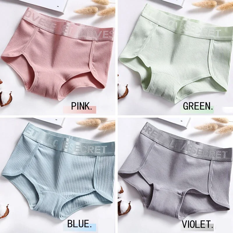 Uaang 4Pcs/lot New Women Panties Cotton Soft Underwear Solid Female Panty Traceless Briefs Breathable Lovely Girls Lingerie
