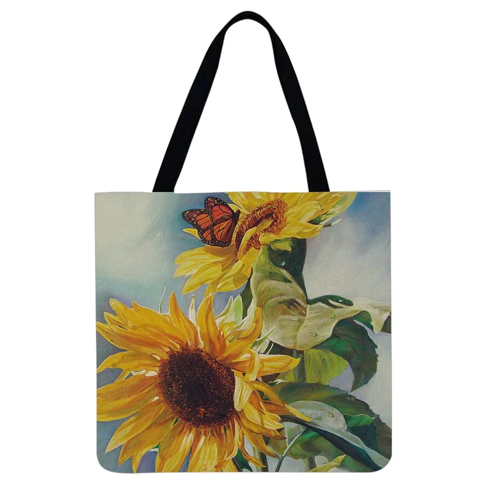 Linen Tote Bag -  Sunflower