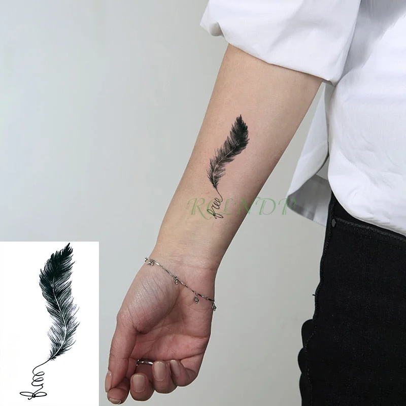 Waterproof Temporary Tattoo Sticker Feather fly bird Flash Tatoo Fake Tatto arm leg Wrist Foot hand shoulder For Girl Men Women