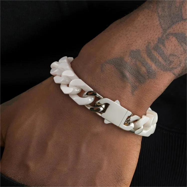 Hip Hop Chunky Cuban Ceramic Bracelet