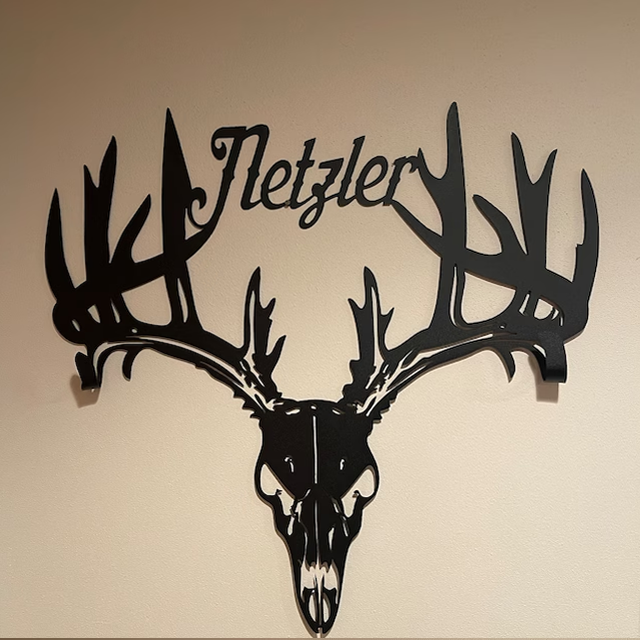 Personalized Metal Deer Skull Rack-The best gift for the hunting hobby!