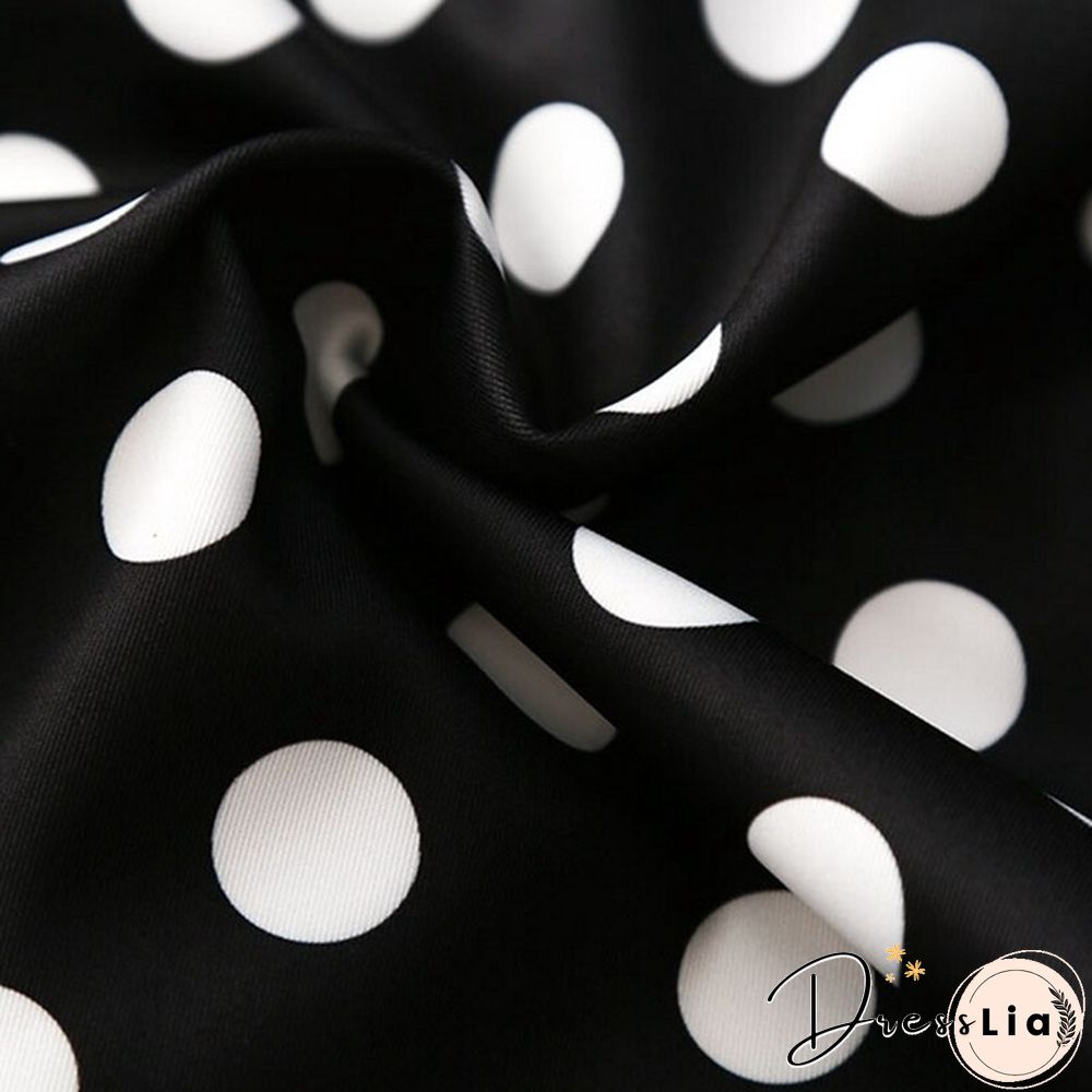 Summer New Polka Dot High Waist Skirt Mid-Length Slit Bag Hip Skirt Female Plus Size Skirts Womens Print Casual