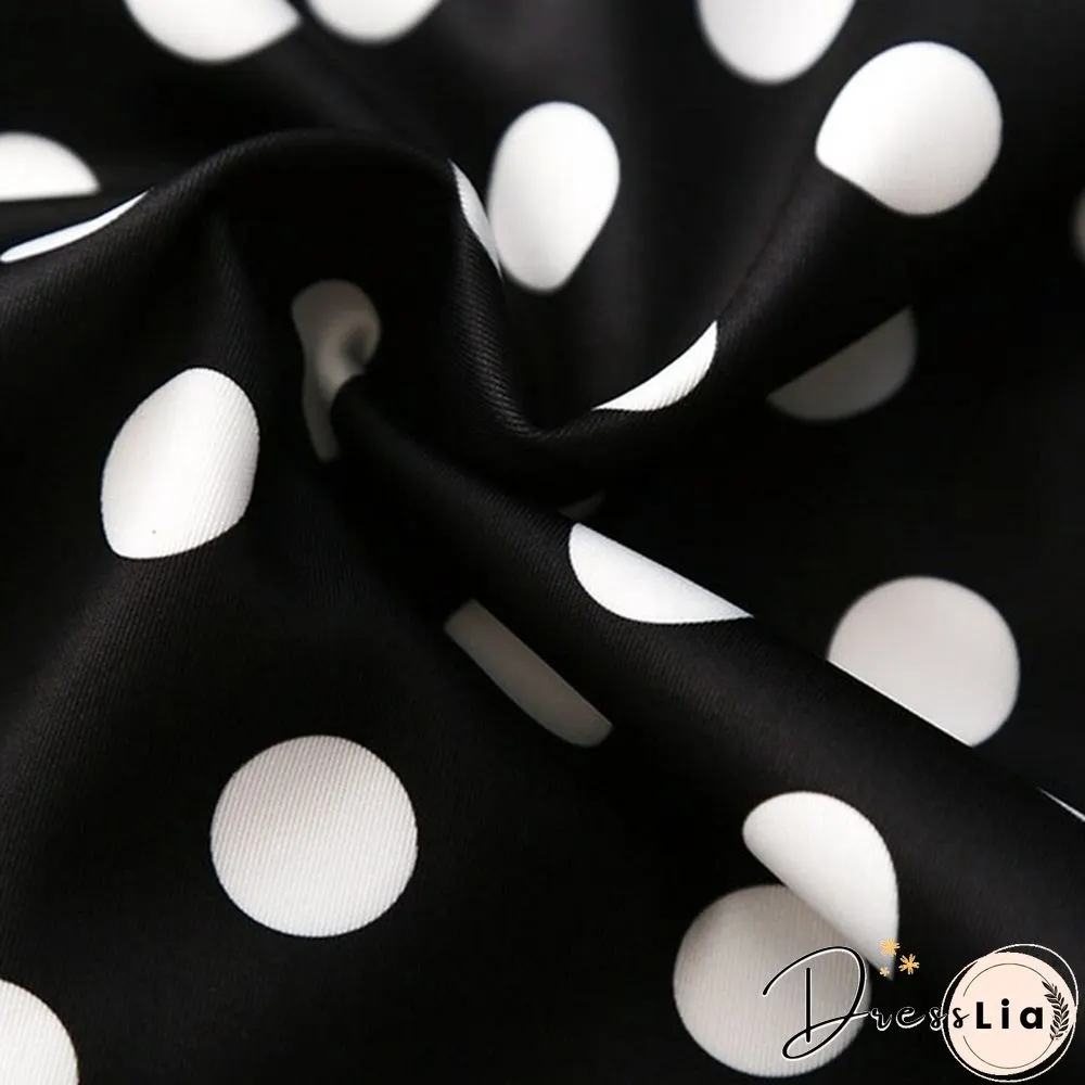 Summer New Polka Dot High Waist Skirt Mid-Length Slit Bag Hip Skirt Female Plus Size Skirts Womens Print Casual