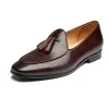 Customized Handmade Tassel Loafer shoes-Leather Sloe