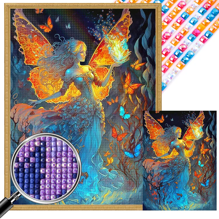 DIY Butterfly Fairy  - Full Square(Partial AB Drill) - Diamond Painting(45*60cm)