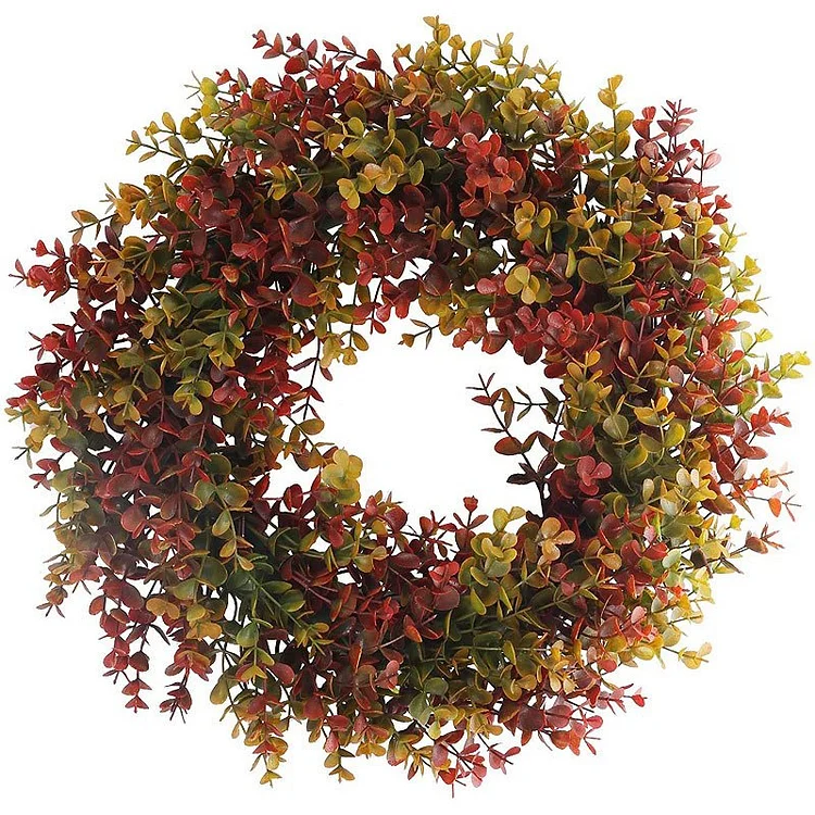 Artificial Red Boxwood Wreath Fall Wreaths 2021 | AvasHome