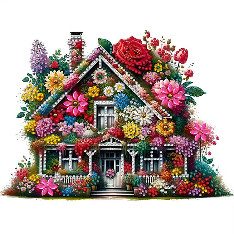 Flower Hut 30*30cm (Canvas) Special Shaped Drill Diamond Painting gbfke