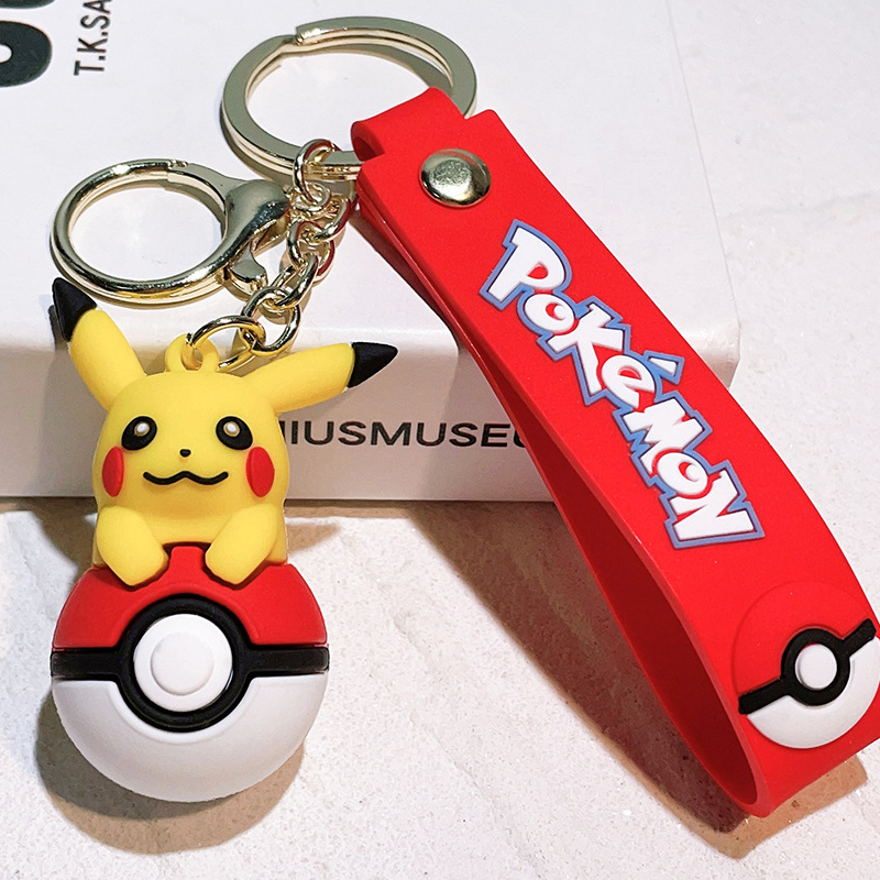 Elf Ball Pikachu Silicone Pokémon Key Charm Keychain