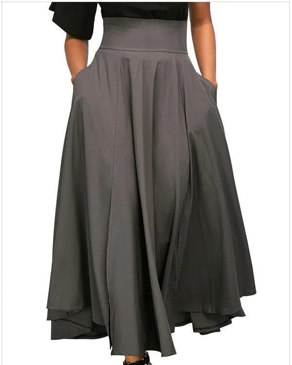 women elegant high waist pleated back zip straps skirts p148013