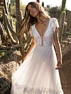V-neck Backless Maxi Wedding Dress