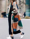 Loose Color-Block Long Sleeves Coats