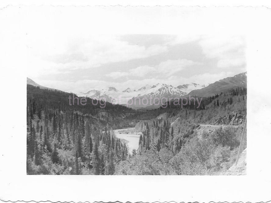 KEYSTONE CANYON Vintage FOUND Photo Poster painting bw ALASKA Worthington Glacier in bg 012 18 D