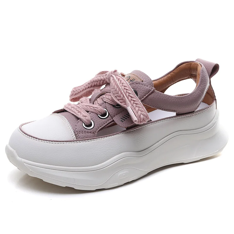 Yyvonne Lightweight Sports Sandals Summer New Cow Skin Candy Color With Breathable Comfortable Running Casual Women's Shoes