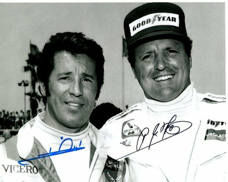 Mario andretti and a.j. foyt signed autographed Photo Poster painting