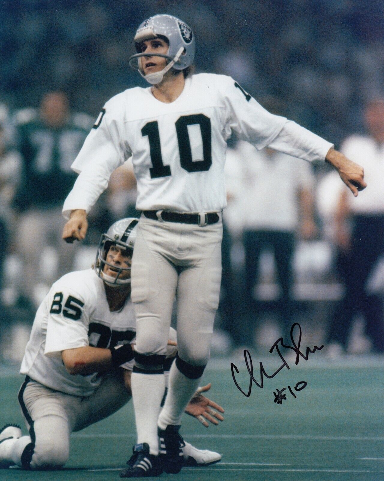 Chris Bahr #0 8x10 Signed Photo Poster painting w/ COA Oakland Raiders