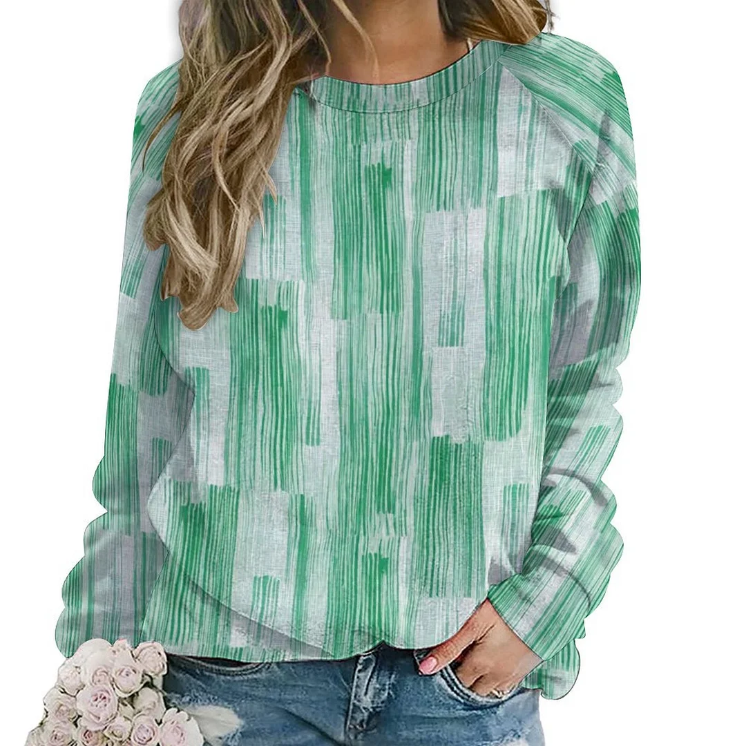 Style & Comfort for Mature Women Printed Long Sleeve Casual Sweatshirt for  Women and Men Unisex Pattern Green, Vintage, Plaid