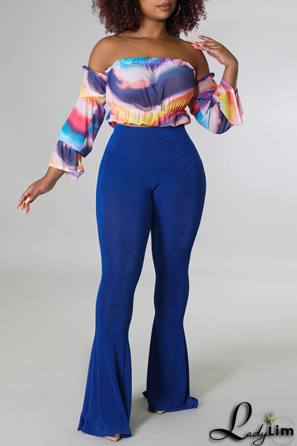 Rose Red Casual Solid Patchwork High Waist Speaker Solid Color Bottoms