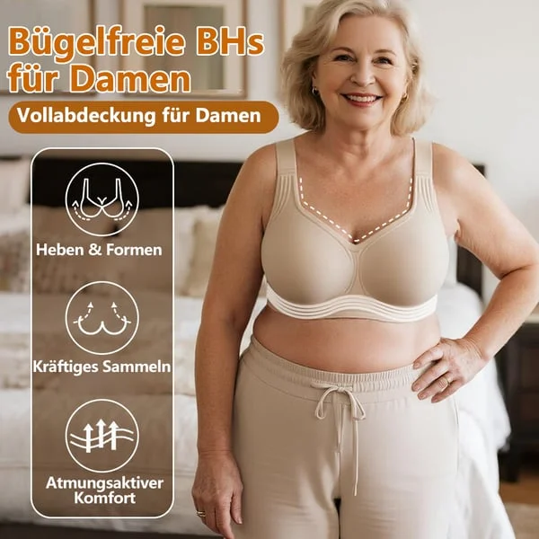 🔥Neuester bequemer, b&uuml;gelloser Vollschalen-BH aus glattem Jelly-Material 👍Verabschieden Sie sich von h&auml;ngenden Br&uuml;sten!