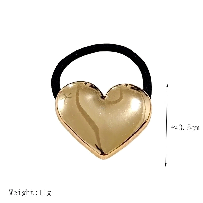 Women’s IG Style Basic Sweet Red Heart Flower Bow Knot Alloy Three-dimensional Imitation Pearl Hair Tie