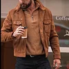💥 2025 Hot Sale! Men's Suede Bomber Jacket, Business Casual Notch Lapel Fall Jacket