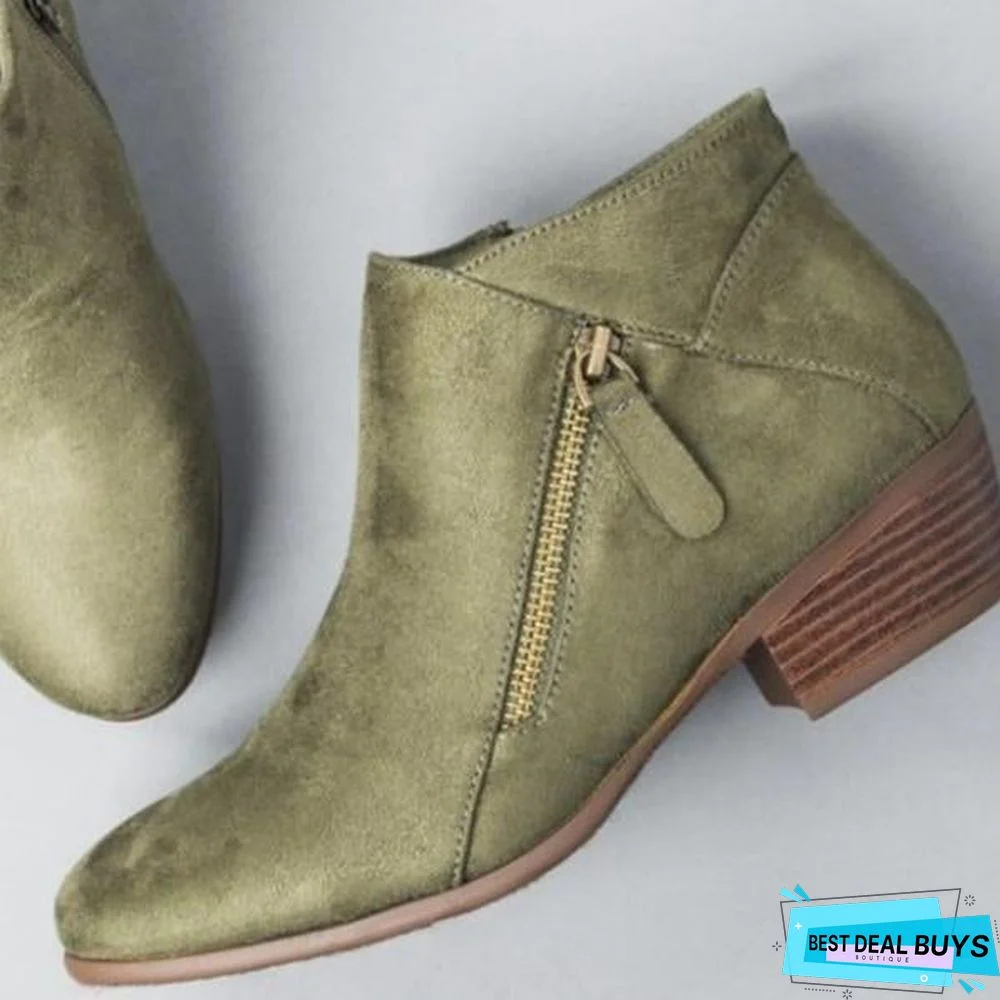 Spring/Autumn Slip-On Ankle Boots