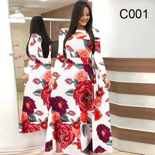 Color Blocking Flower Hip Wrap Dress Short Sleeved Dress Black Dresses | EGEMISS