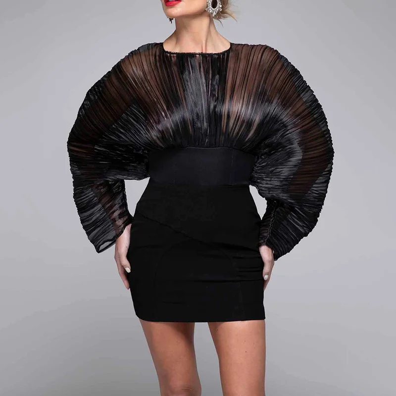 Zingj Fashion Temperament Dress Women 2025 Spring New Trend Wind-Collar Mesh Splicing Design Design