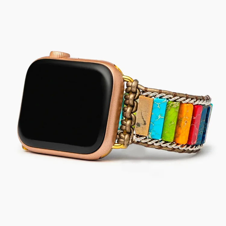 Colorful Natural Stone Chakra Energy Apple Watch Strap