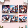 6pcs Diamond Painting Independence Day Goblin Greeting Card with Envelope for Family Friends Holiday Gift Congratulations