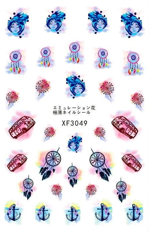 Nail Art Decals Colorful Glass Sticker for Nail Self-adhesive DIY Sticker Decals Manicure for Nail Art Sticker Design Decoration