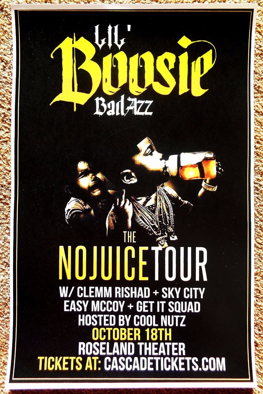 LIL’ BOOSIE BADAZZ 2015 Gig POSTER Portland Oregon Concert