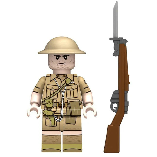 WW2 British Army Machine Gunner Custom Military Minifigure Minifigure Bricks monstertoys