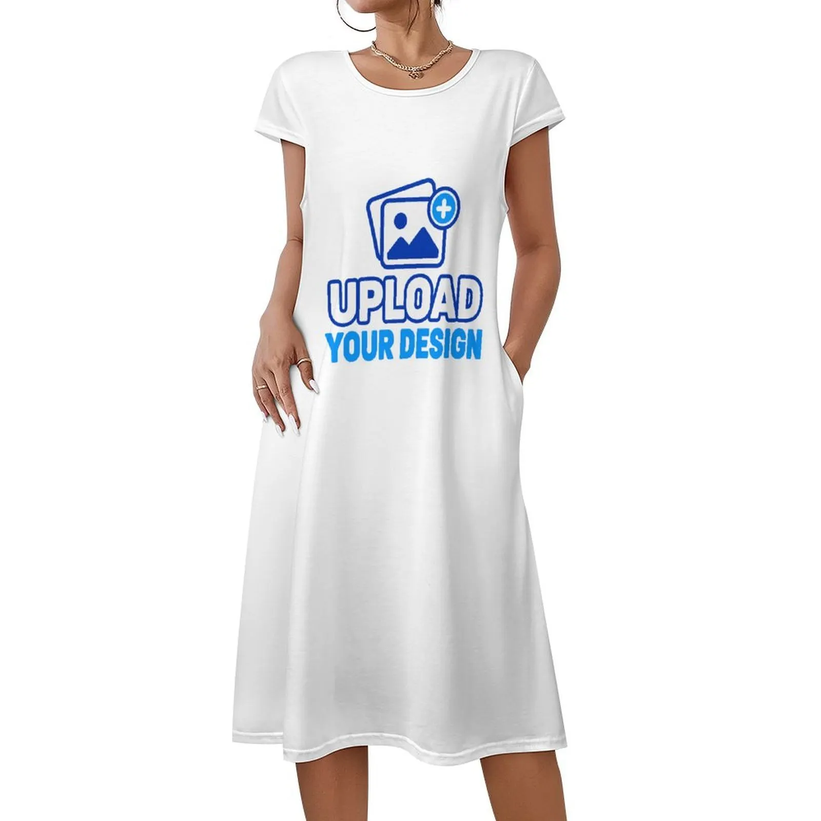 Short-Sleeve Two-Pocket Dress &ndash; personalized print product image 8
