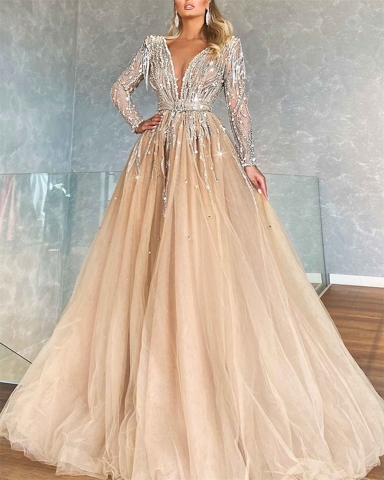 Women's Solid Color Sequins Dress 