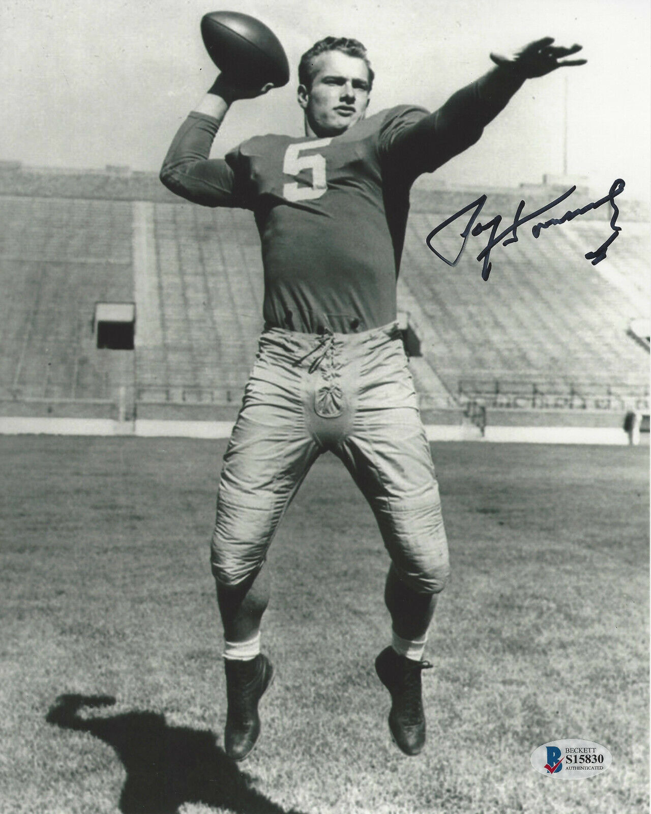 PAUL HORNUNG GREEN BAY PACKERS LEGEND SIGNED 8X10 Photo Poster painting 3 HOF BECKETT COA BAS