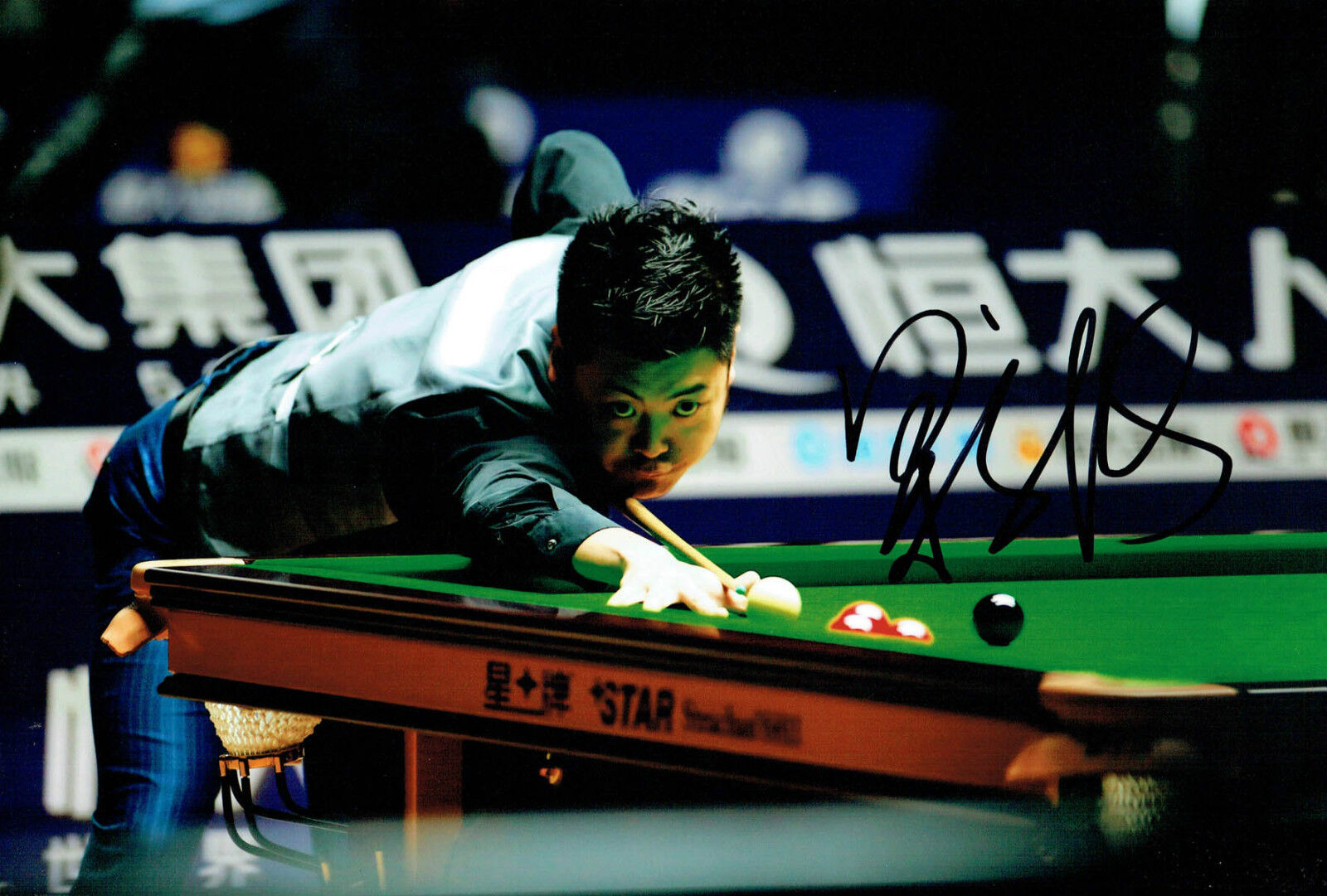 Liang WENBO Signed Autograph 12x8 Photo Poster painting C SNOOKER Sheffield Crucible AFTAL COA