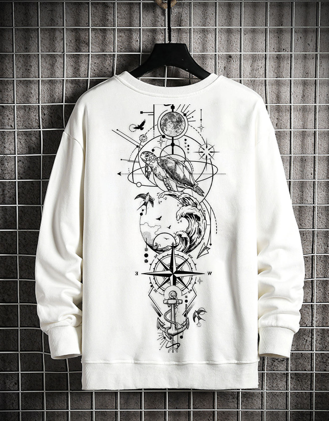Sun And Moon Print Sweatshirt / TECHWEAR CLUB / Techwear