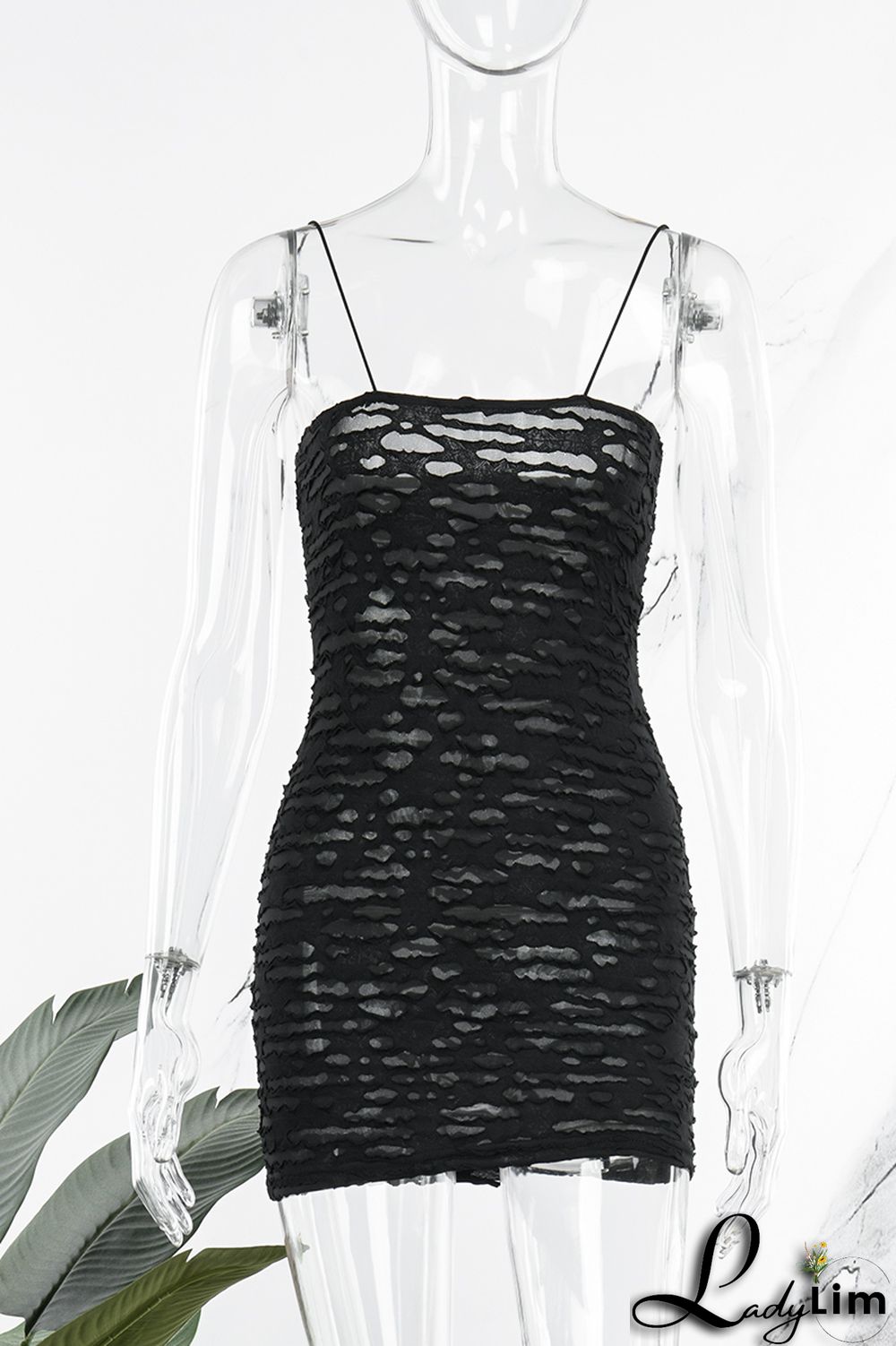 Black Sexy Solid Backless Spaghetti Strap Sleeveless Dress Dresses