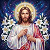 uk.everydayedeals DIY Pearl Painting With Frame - Handmade Self-Adhesive Pearls - Jesus(25*25cm)