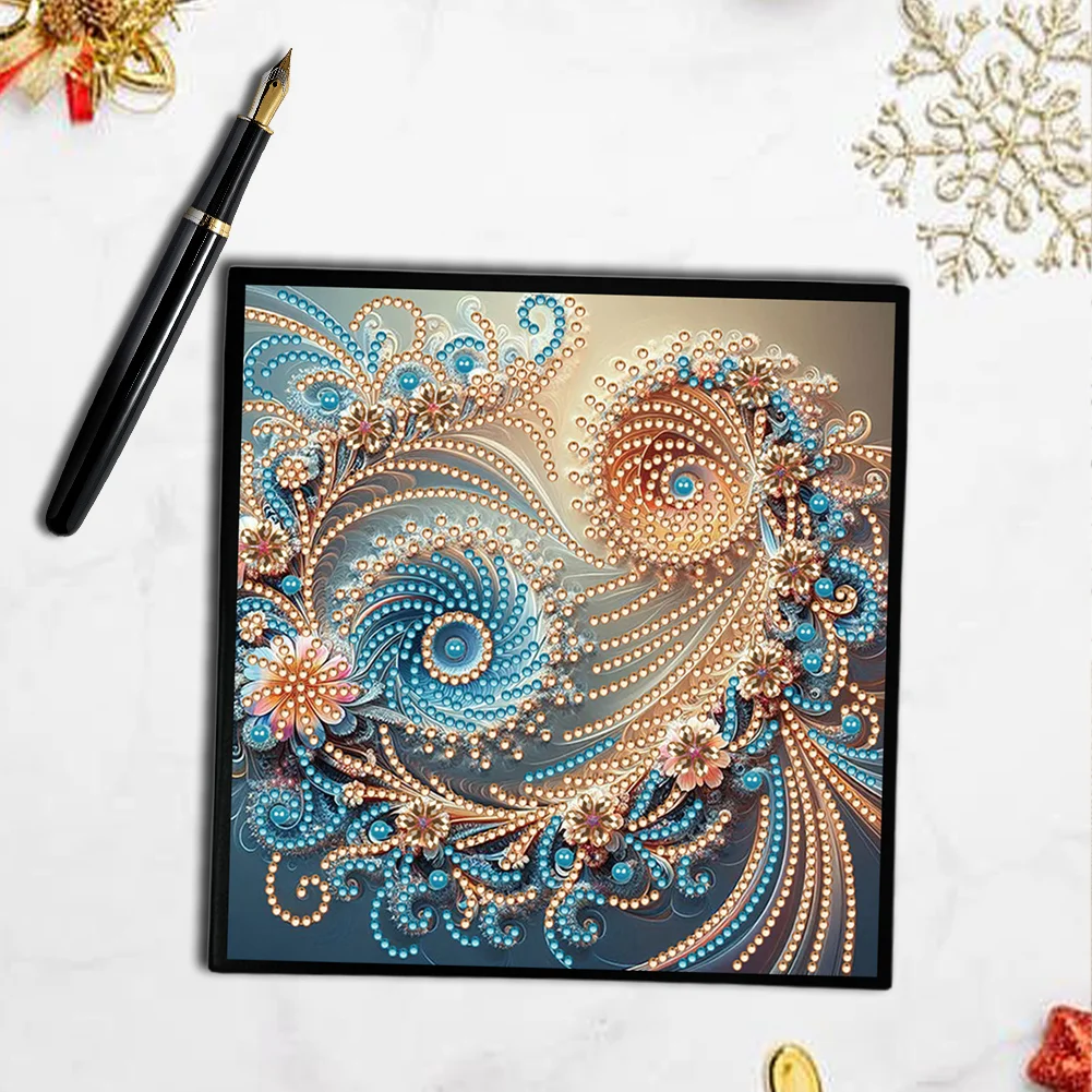 5D DIY Floral Pattern Special Shaped Diamond Art Painting Notebook Kit
