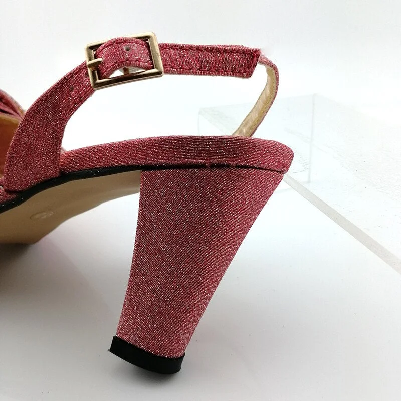 Latest Design Women Italian African Party Pumps Shoes and Bag Set Decorated with Rhinestone Women Shoes and Bag Set In Blue