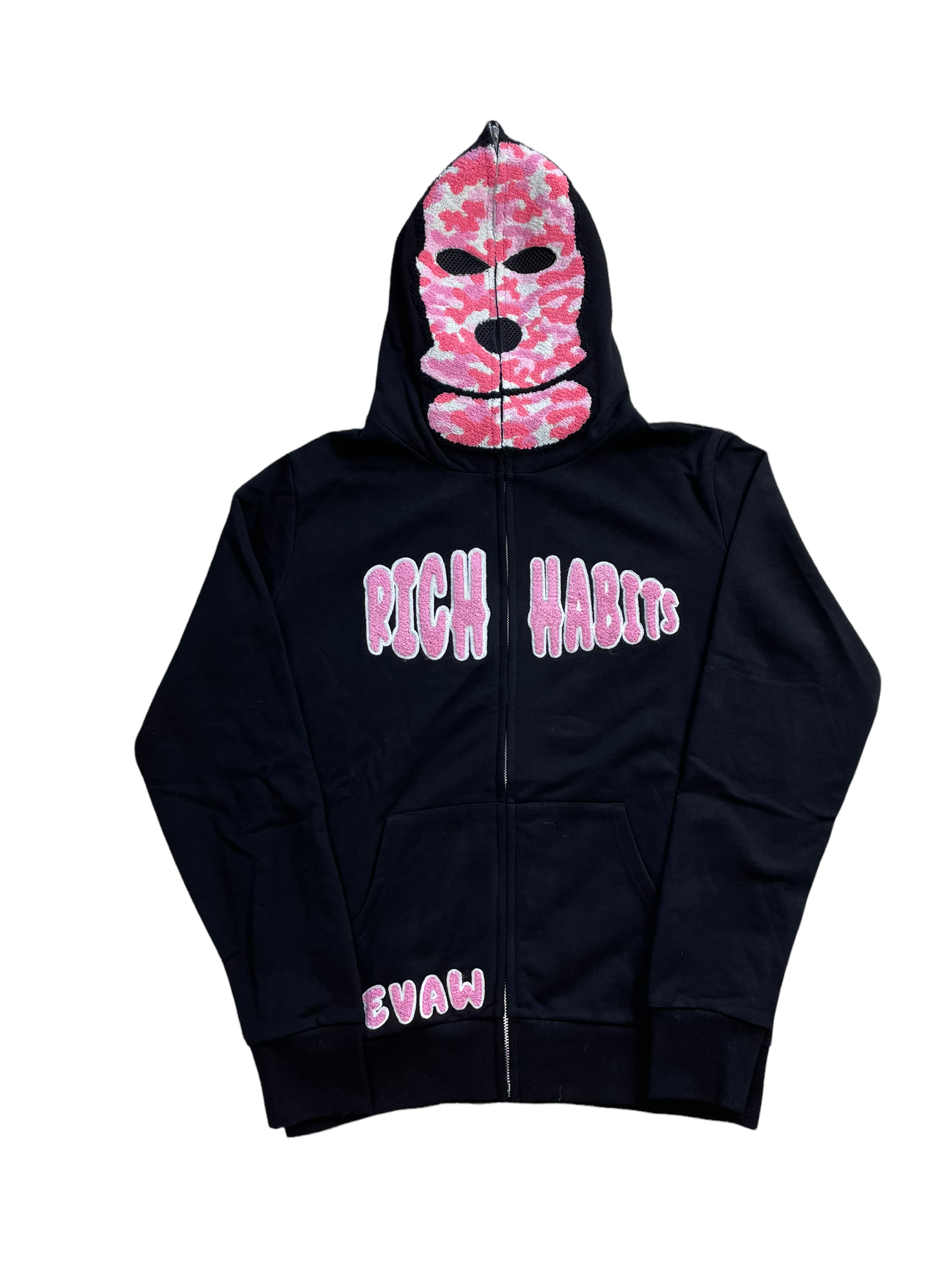 Pink Ski Mask Full Zip Up Hoodie