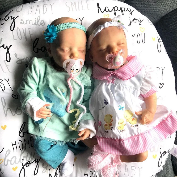 17 '' Lifelike Realistic Reborn Baby Doll Twins Lia and Cali Girl Gifts For Kids