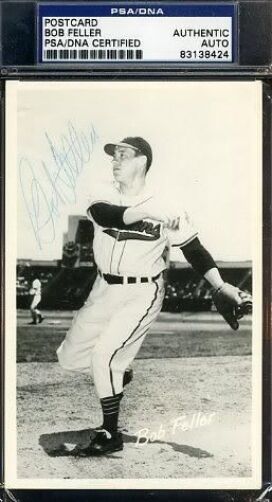 Bob Feller Indians 1952 Psa/dna Signed Photo Poster painting Pc Authentic