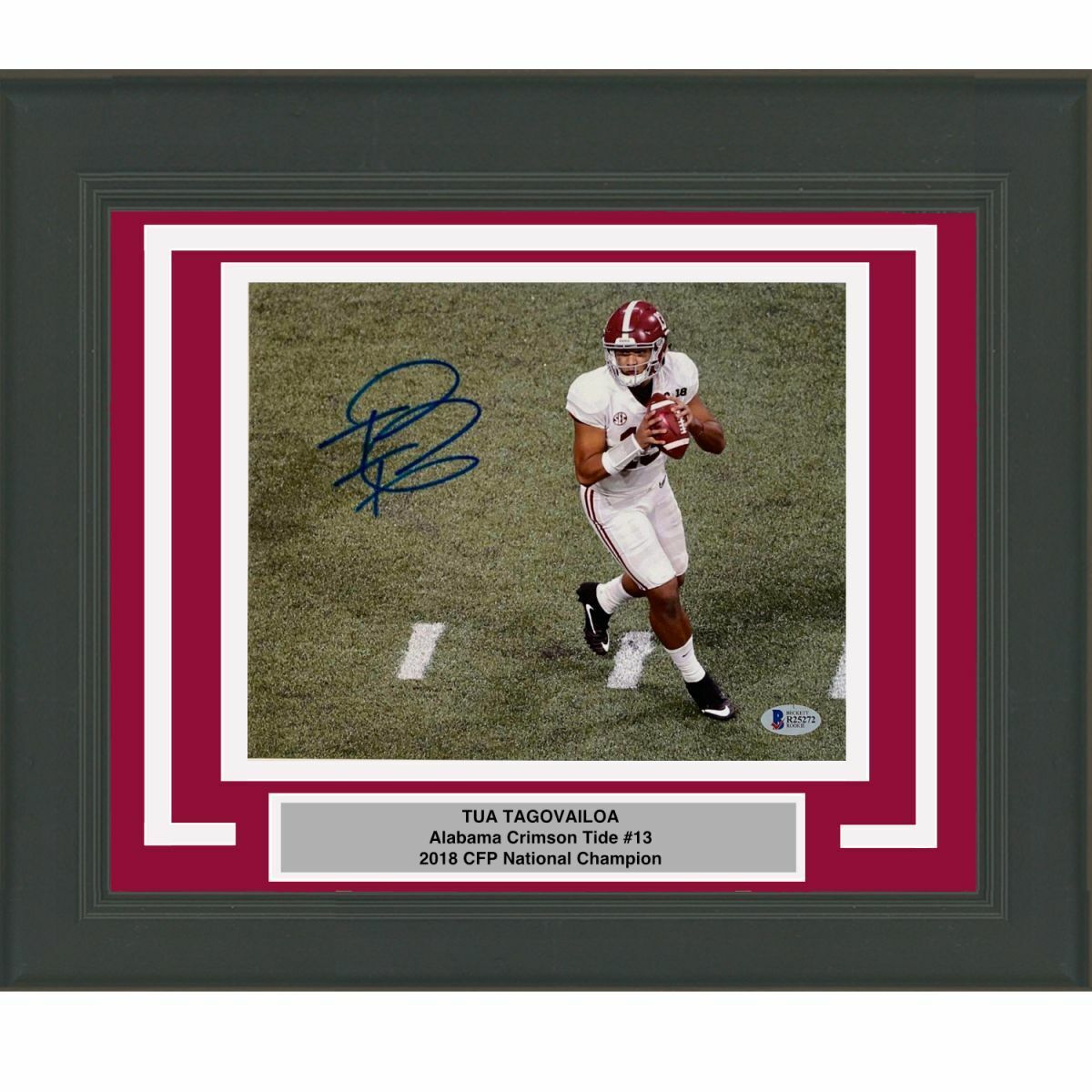 FRAMED Autographed/Signed TUA TAGOVAILOA Alabama 8x10 Photo Poster painting Beckett COA #2