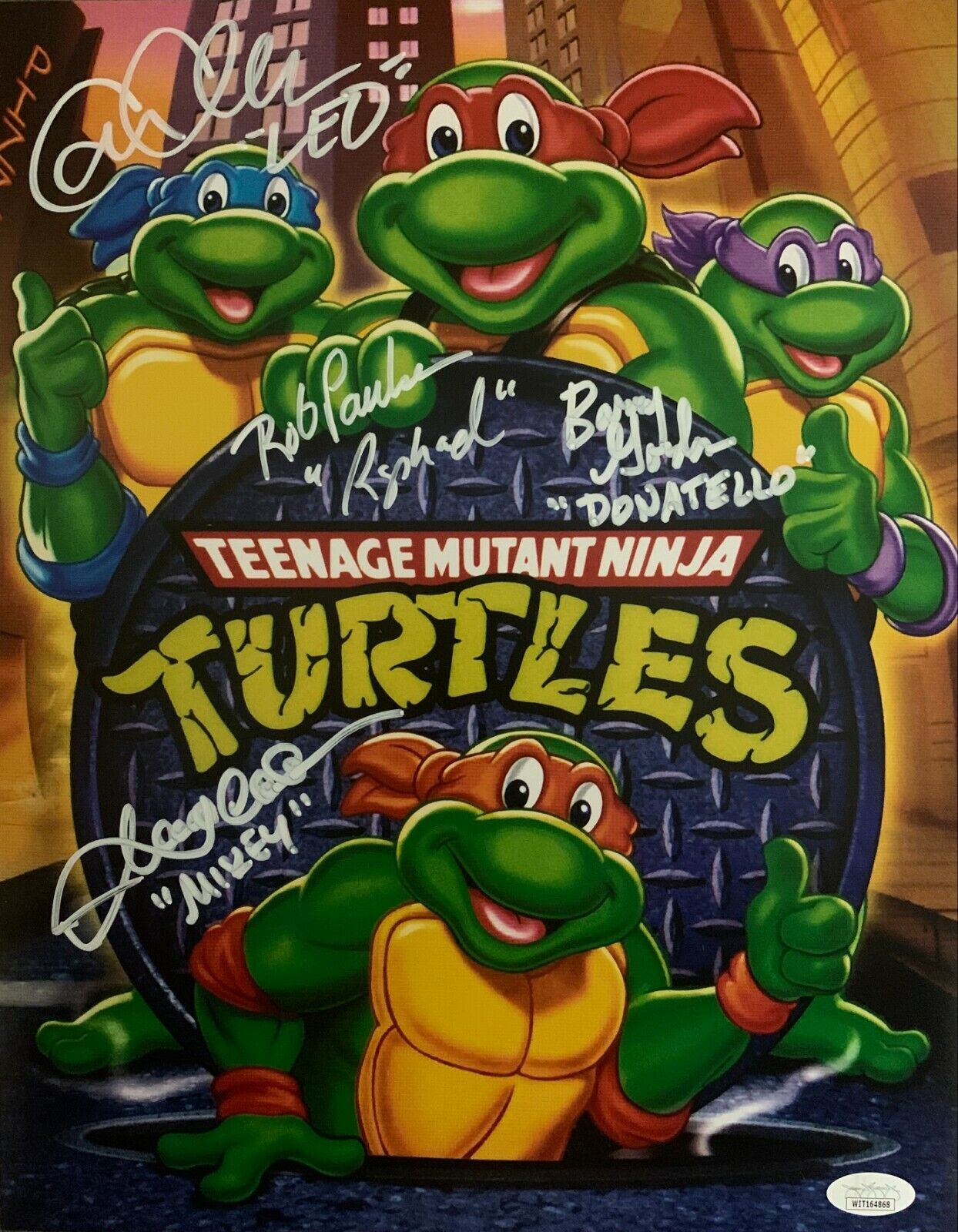 Teenage Mutant Ninja Turtles cast signed inscribed 11x14 Photo Poster painting JSA Witness TMNT