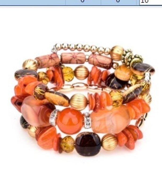 Fashion Geometric Color Block Alloy Natural Stone Women’s Bracelets